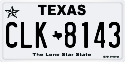 TX license plate CLK8143