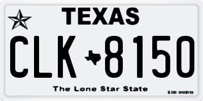 TX license plate CLK8150