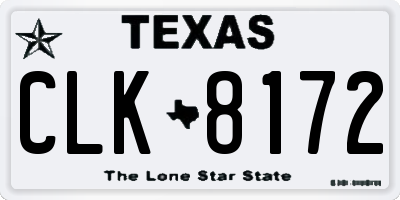 TX license plate CLK8172