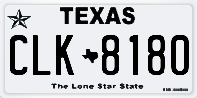 TX license plate CLK8180