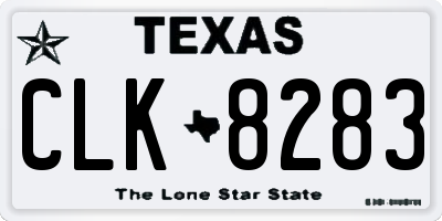 TX license plate CLK8283