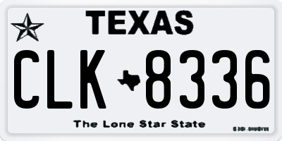 TX license plate CLK8336