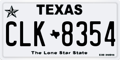 TX license plate CLK8354