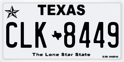 TX license plate CLK8449