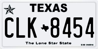 TX license plate CLK8454