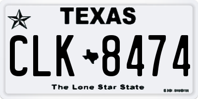 TX license plate CLK8474