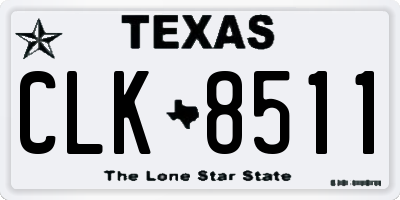 TX license plate CLK8511