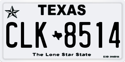 TX license plate CLK8514