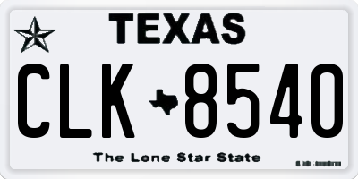 TX license plate CLK8540
