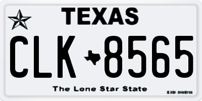 TX license plate CLK8565