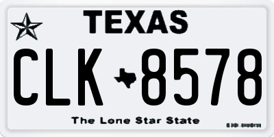 TX license plate CLK8578
