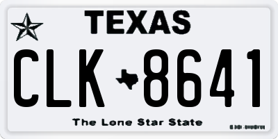 TX license plate CLK8641