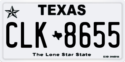 TX license plate CLK8655