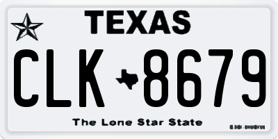 TX license plate CLK8679