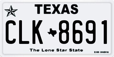 TX license plate CLK8691