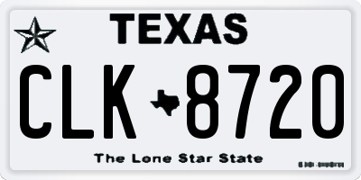TX license plate CLK8720