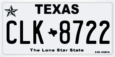 TX license plate CLK8722