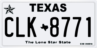 TX license plate CLK8771
