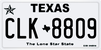 TX license plate CLK8809