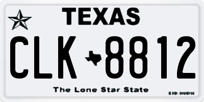 TX license plate CLK8812