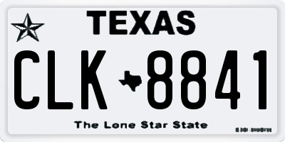 TX license plate CLK8841