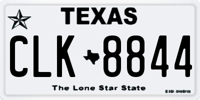 TX license plate CLK8844