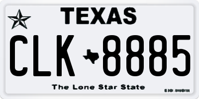 TX license plate CLK8885