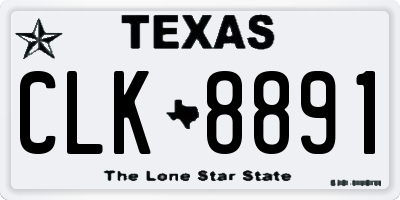 TX license plate CLK8891