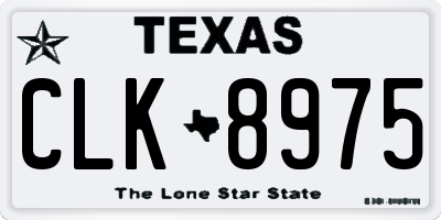 TX license plate CLK8975