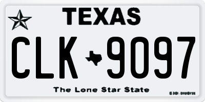 TX license plate CLK9097