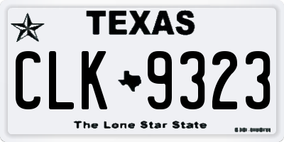 TX license plate CLK9323