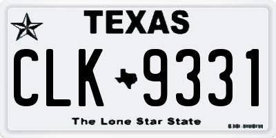 TX license plate CLK9331