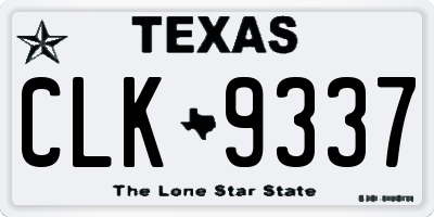TX license plate CLK9337