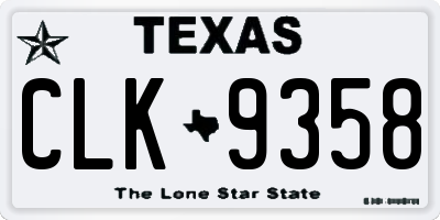 TX license plate CLK9358