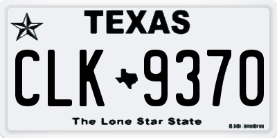 TX license plate CLK9370