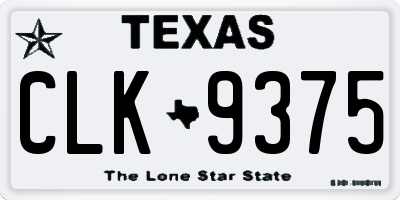 TX license plate CLK9375