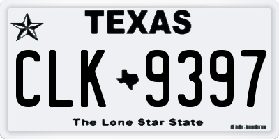 TX license plate CLK9397
