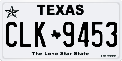 TX license plate CLK9453