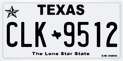 TX license plate CLK9512