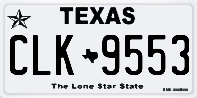 TX license plate CLK9553