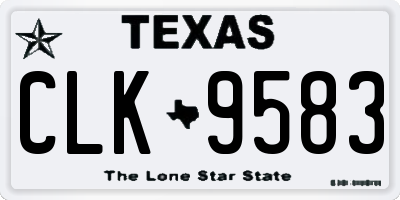 TX license plate CLK9583