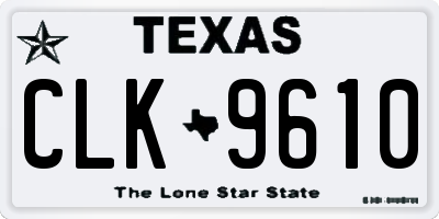 TX license plate CLK9610