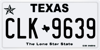 TX license plate CLK9639