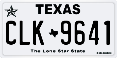 TX license plate CLK9641