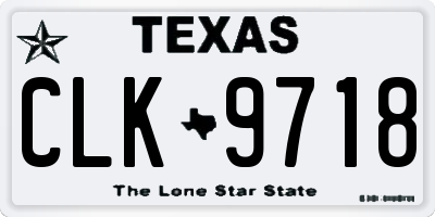 TX license plate CLK9718