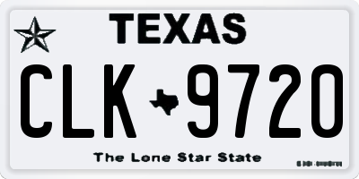 TX license plate CLK9720