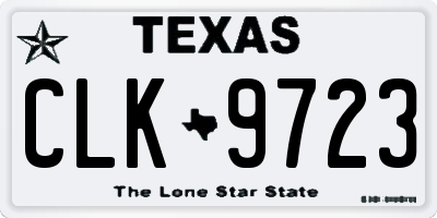 TX license plate CLK9723