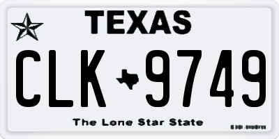 TX license plate CLK9749