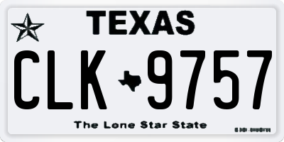 TX license plate CLK9757