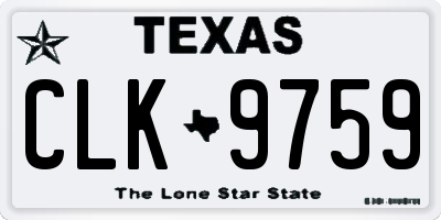TX license plate CLK9759